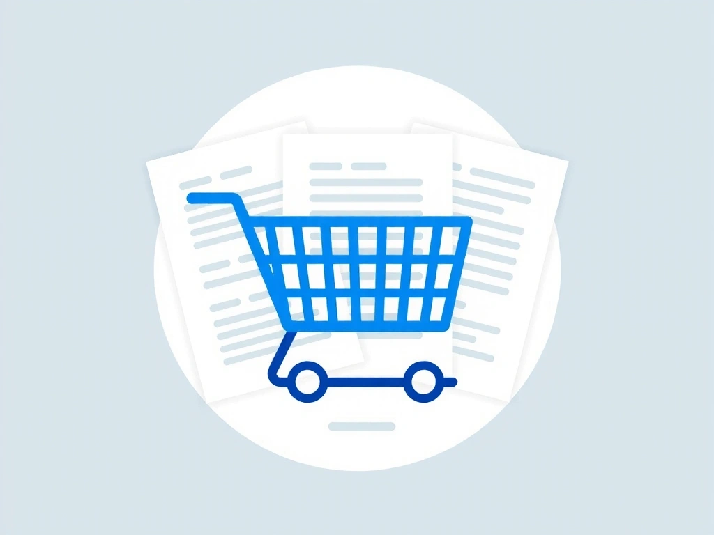 Shopping cart icon with legal documents